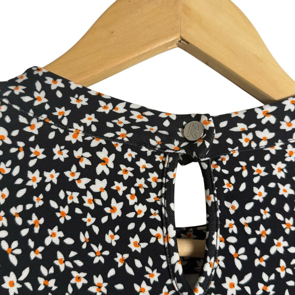 Paco Rabanne Black Floral Jersey Short Sleeve Crewneck Midi Dress Size XXL - Picture 16 of 16